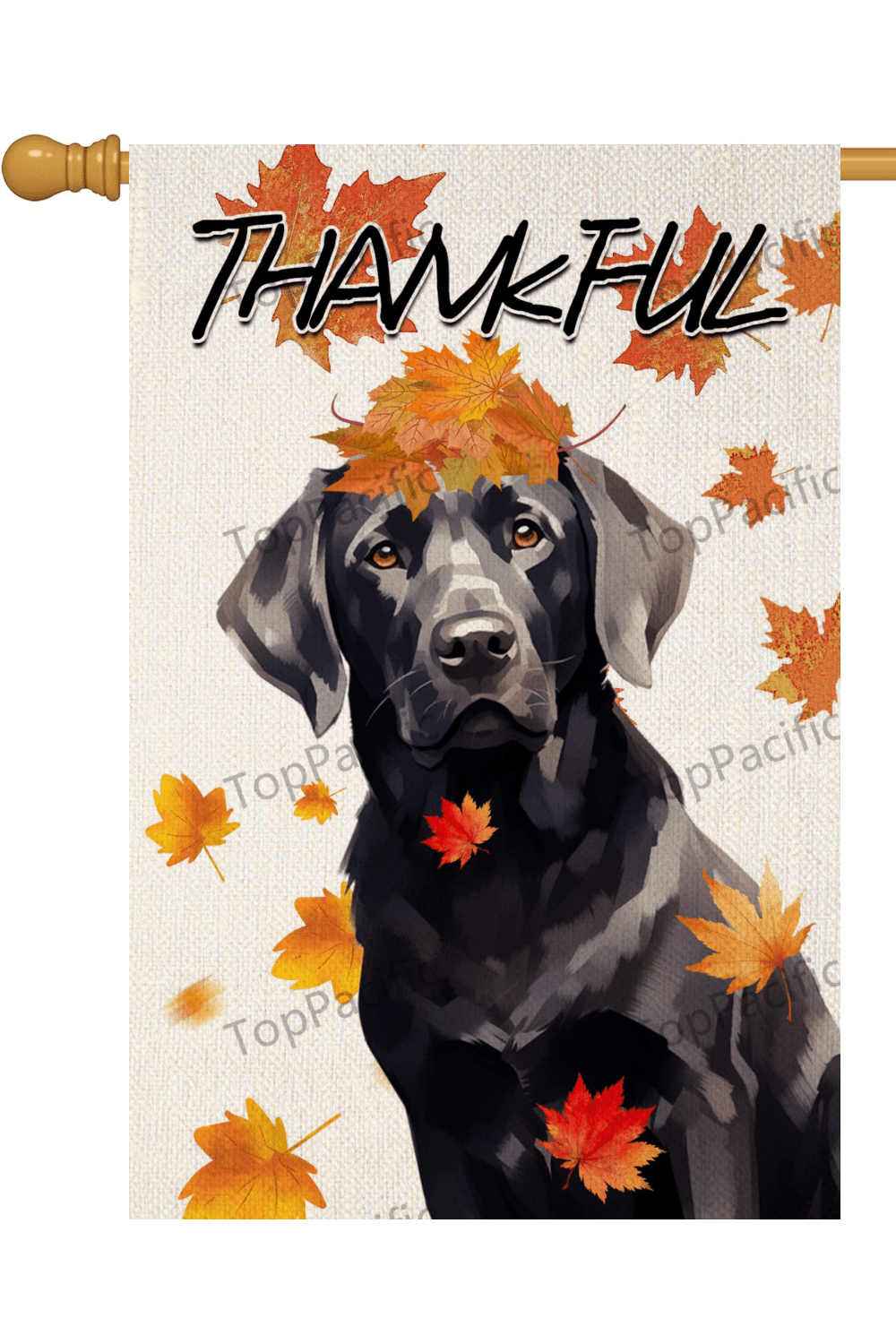 TopPacific Welcome Fall Labrador Retriever with Autumn Leaves Garden Flag 28X40 In Small Double Sided Linen Welcome Thankful Pet Lover Fall Yard Flag for Outside Garden Decor