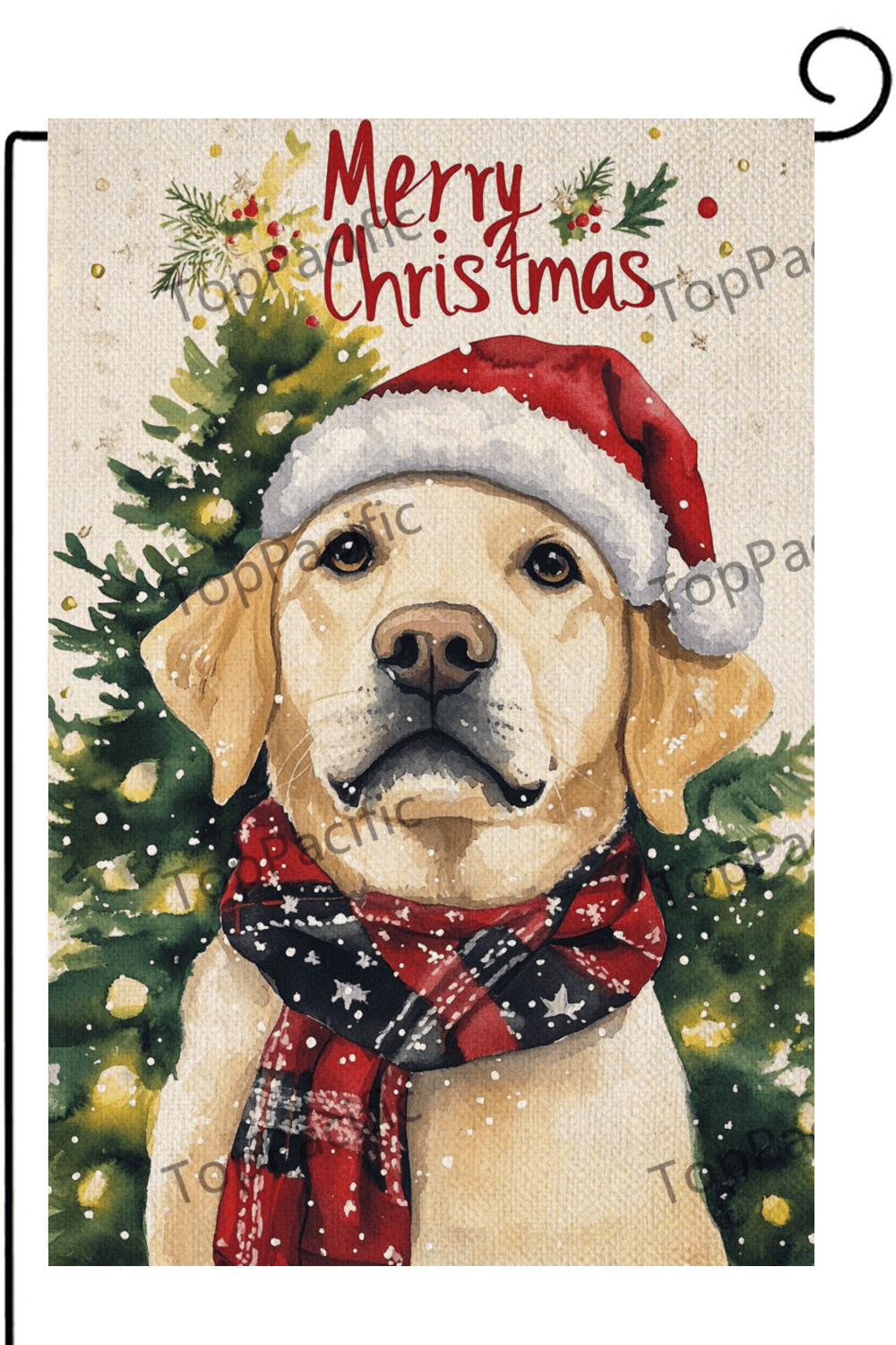 TopPacific Merry Christmas Garden Flag Labrador Retriever Garden Flag 12x18 Inch Double Sided, Christmas Tree Winter Holiday Yard Outdoor Decorative Flag