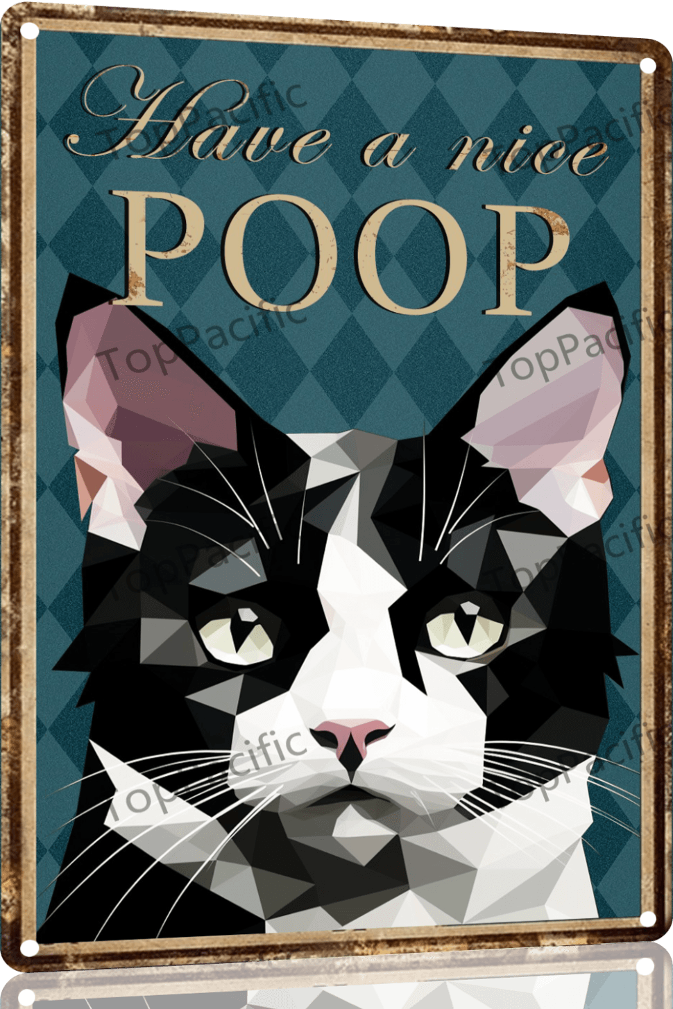 TopPacific Bathroom Wall Decor Have a Nice Poop Metal Tin Sign Tuxedo Cat Posters Vintage Retro Decor Funny Bathroom Decor Restroom Signs for Bar Home Bedroom Living Room 12x8 Inch